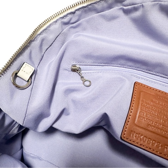 Coach Y2K SoHo Courtney Domed Buckle Satchel Soft Pebble White Leather - Picture 16 of 16